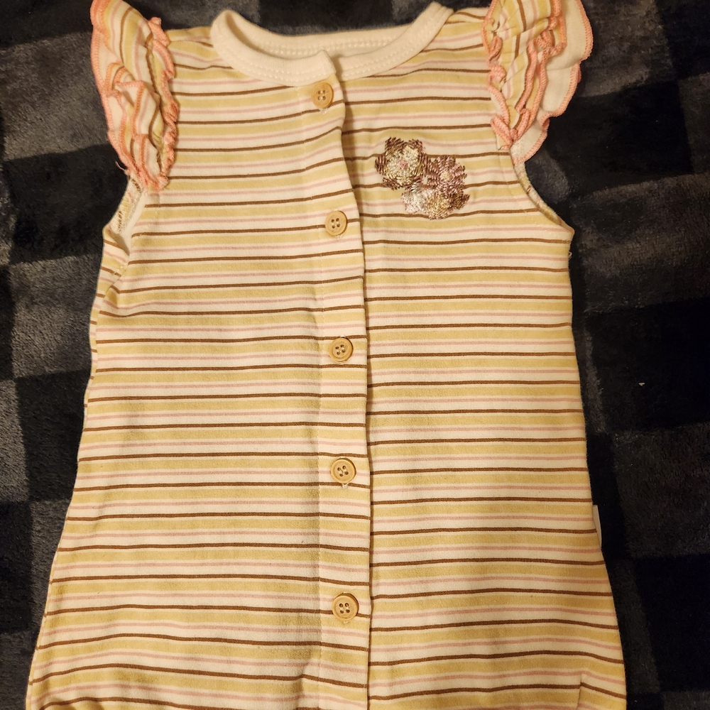 Tahari Baby Organic Cotton Striped Romper